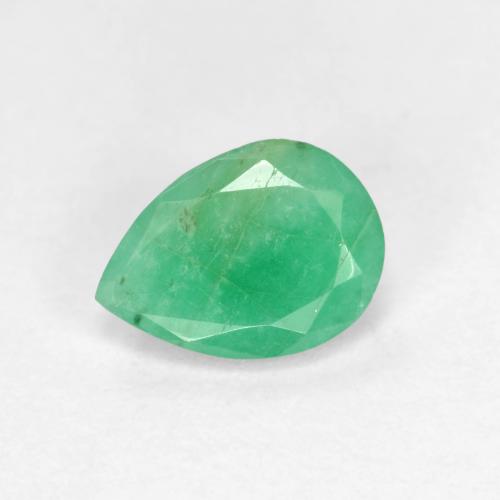 Esmeralda verde pistache Natural 0,94ct, Formato de pêra, SI-I1