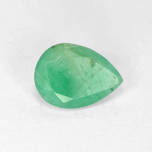 Esmeralda verde pistache Natural 0,94ct, Formato de pêra, SI-I1