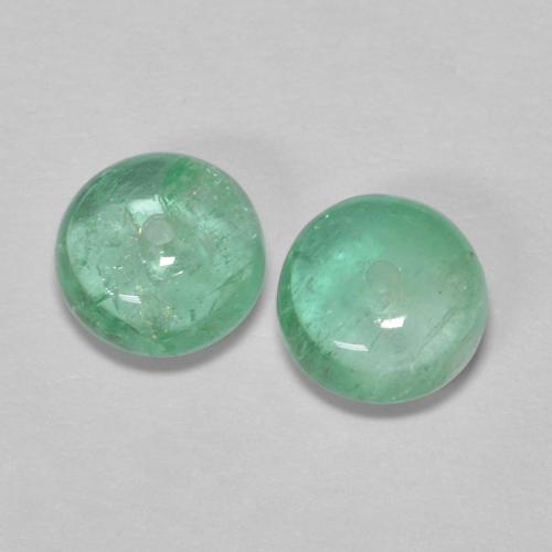 Pedras preciosas de esmeralda verde natural de 1,34 ct, corte redondo, transparente