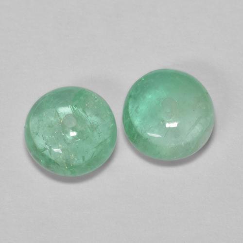 Pedras preciosas de esmeralda verde natural de 1,34 ct, corte redondo, transparente