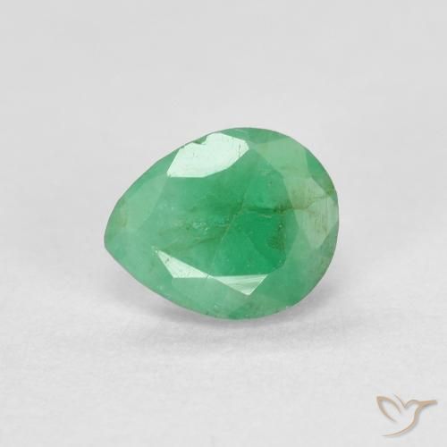 0.41ct Natural Verde médio Esmeralda, Formato de pêra, SI