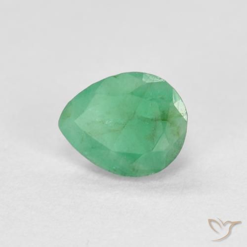Esmeralda Verde médio Natural 0.41ct, Formato de pêra, SI