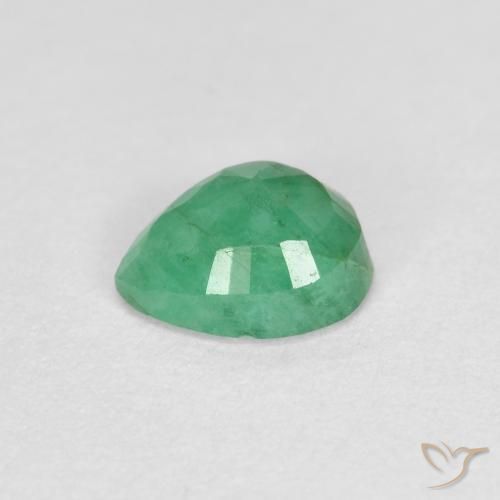 Esmeralda Verde médio Natural 0.41ct, Formato de pêra, SI