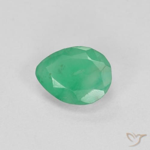 Esmeralda Verde médio Natural 0.37ct, Formato de pêra, SI