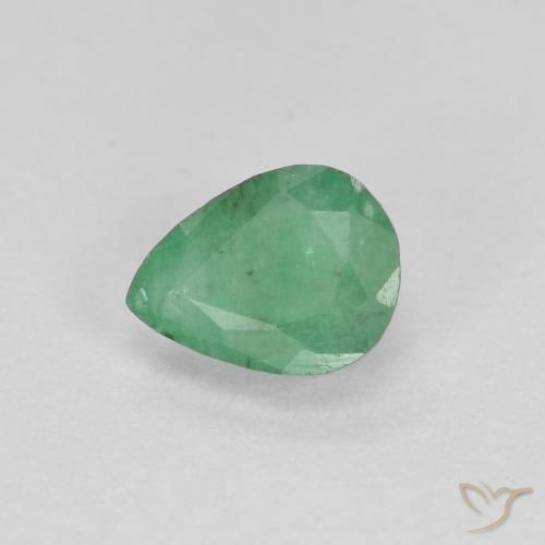 Esmeralda Verde médio Natural 0.37ct, Formato de pêra, SI