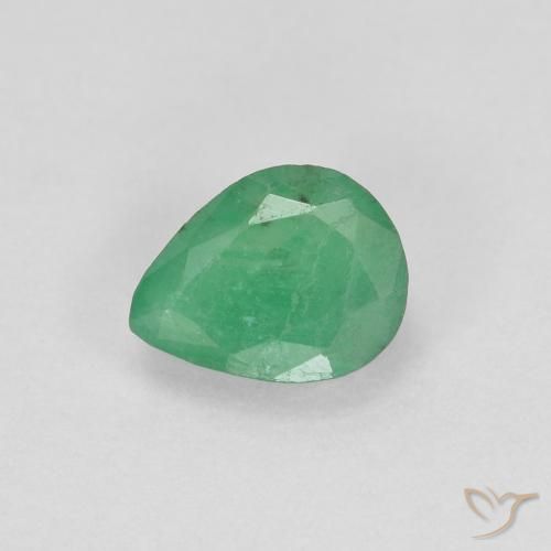 0.41ct Natural Verde médio Esmeralda, Formato de pêra, SI