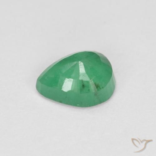 Esmeralda Verde médio Natural 0.41ct, Formato de pêra, SI