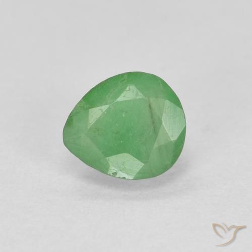 0.41ct Natural Verde médio Esmeralda, Formato de pêra, SI