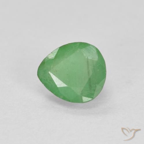 Esmeralda Verde médio Natural 0.41ct, Formato de pêra, SI