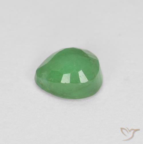 Esmeralda Verde médio Natural 0.41ct, Formato de pêra, SI