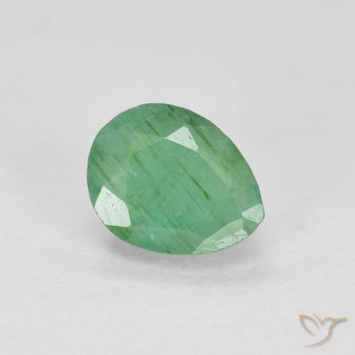 0.47ct Natural Samambaia verde Esmeralda, Formato de pêra, SI