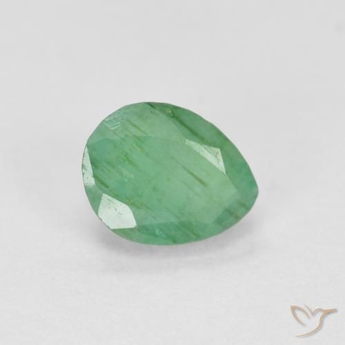 Esmeralda Samambaia verde Natural 0.47ct, Formato de pêra, SI