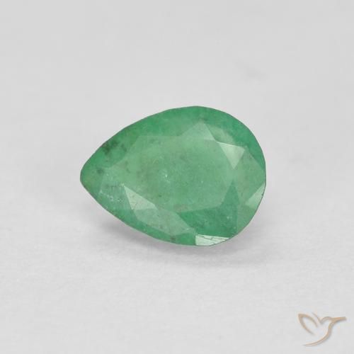 0.32ct Natural trevo verde Esmeralda, Formato de pêra, SI
