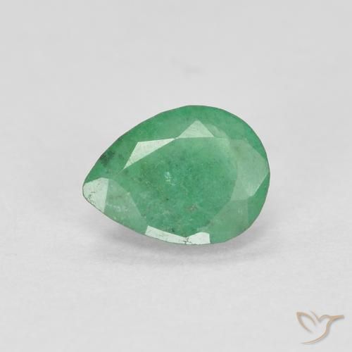 Esmeralda trevo verde Natural 0.32ct, Formato de pêra, SI
