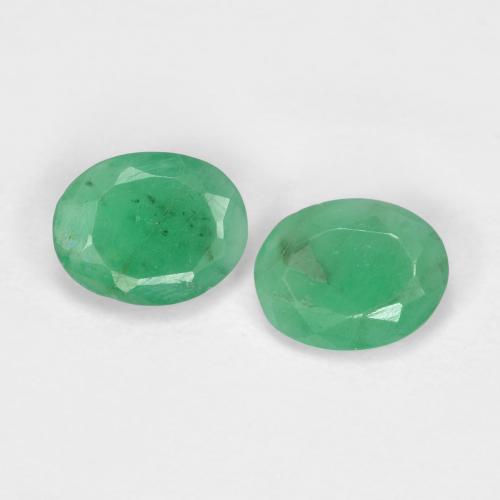 Pedras preciosas de esmeralda verde natural de 0,54 ct, corte oval, VS-SI