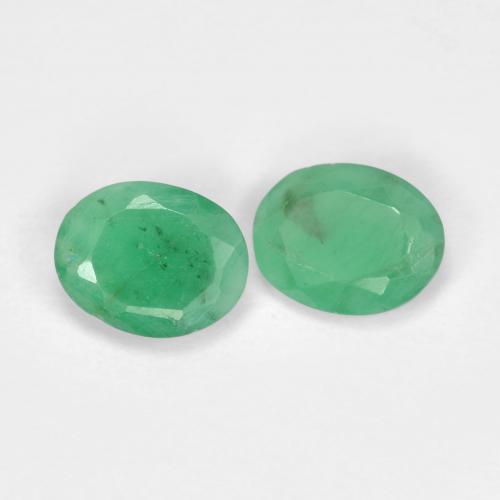 Pedras preciosas de esmeralda verde natural de 0,54 ct, corte oval, VS-SI