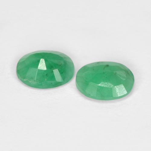 Pedras preciosas de esmeralda verde natural de 0,54 ct, corte oval, VS-SI