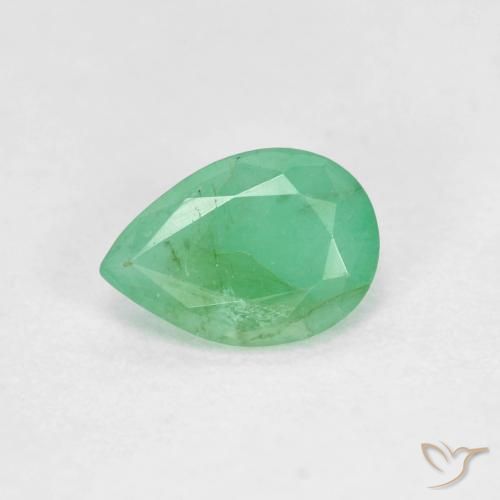 0.55ct Natural Samambaia verde Esmeralda, Formato de pêra, VS-SI