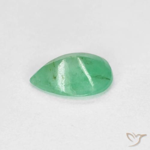 Esmeralda Samambaia verde Natural 0.55ct, Formato de pêra, VS-SI