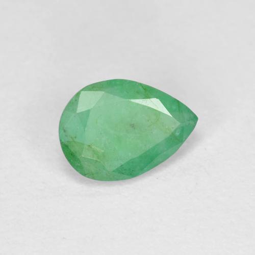 Esmeralda Verde amarelado Natural 0.62ct, Formato de pêra, VS-SI