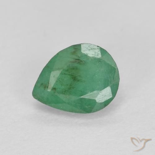 Esmeralda Verde médio Natural 0.37ct, Formato de pêra, VS-SI