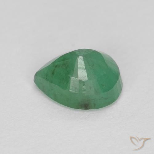 Esmeralda Verde médio Natural 0.37ct, Formato de pêra, VS-SI