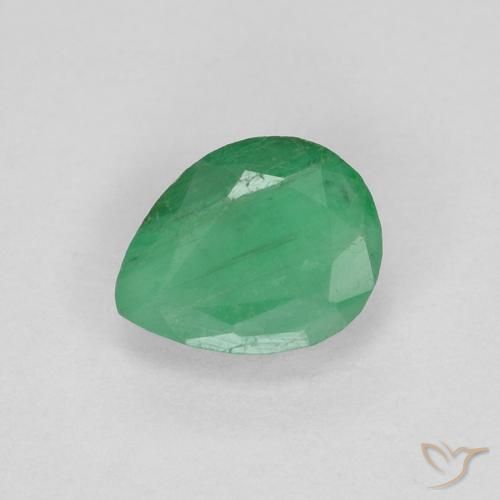 Esmeralda verde natural 0,36ct, formato de pêra, VS-SI