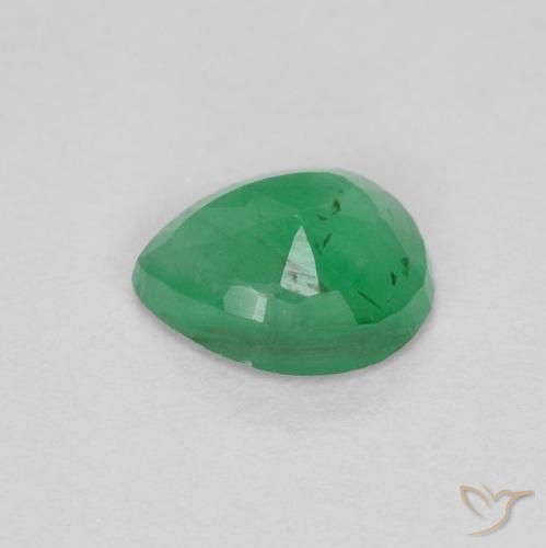Esmeralda verde natural 0,36ct, formato de pêra, VS-SI