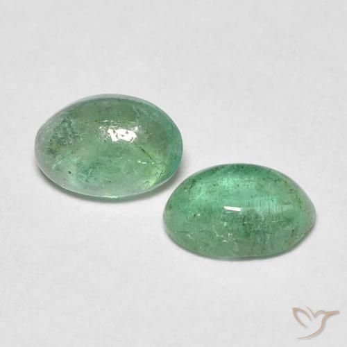Pedras preciosas de Esmeralda verde pinho natural de 0.76 ct, oval, Transparente