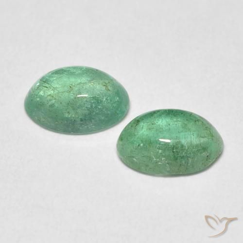 Pedras preciosas de Esmeralda verde pinho natural de 0.76 ct, oval, Transparente
