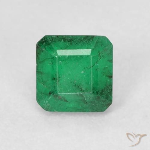 Esmeralda lapidada em octógono de 0,41 quilates, 4,1 x 4 mm da Colômbia, Photo A