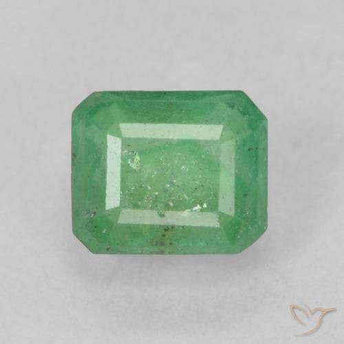 0.81ct Natural Luz verde Esmeralda, Corte Esmeralda, SI