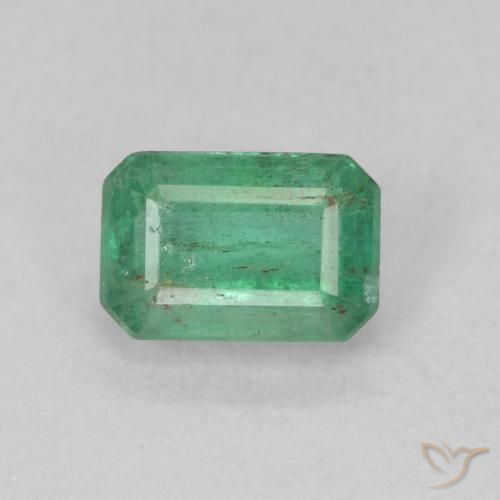 0.74ct Natural Luz verde Esmeralda, Corte Esmeralda, SI