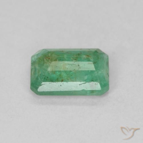 Esmeralda Verde claro fresco Natural 0,88ct, Corte Esmeralda, SI