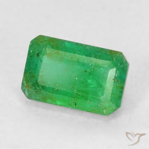 Esmeralda Verde amarelado Natural 0.66ct, Corte Octógono / Esmeralda, SI