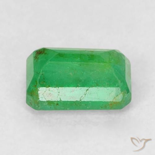Esmeralda Verde amarelado Natural 0.66ct, Corte Octógono / Esmeralda, SI