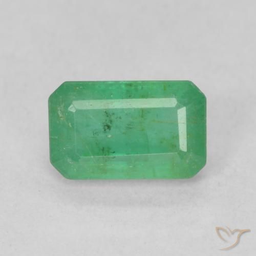 0.69ct Natural Verde amarelado Esmeralda, Corte Esmeralda, SI