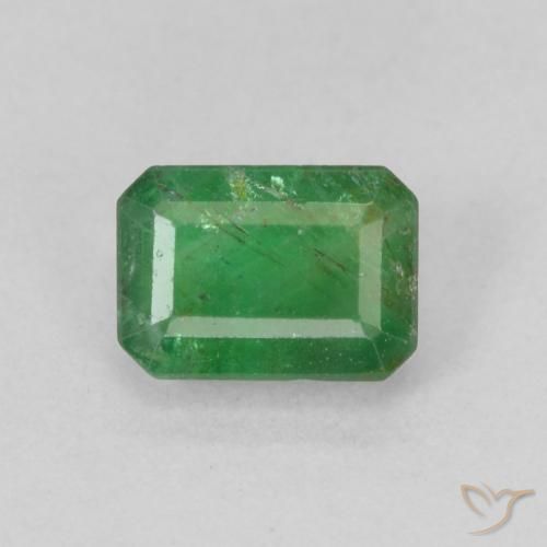 0.69ct Natural Verde médio Esmeralda, Corte Esmeralda, SI