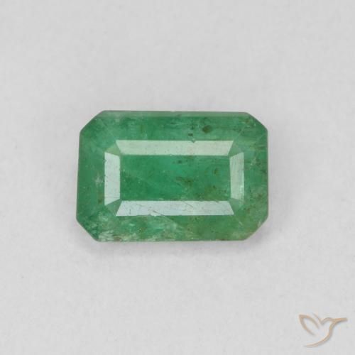 Esmeralda verde natural 0,48ct, corte esmeralda, SI-I1