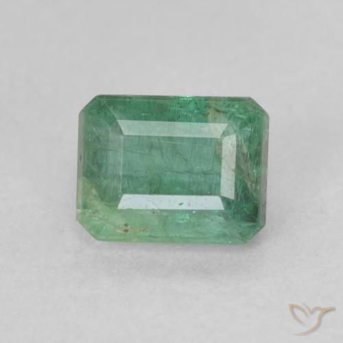 0.86ct Natural Verde claro médio Esmeralda, Corte Esmeralda, SI-I1