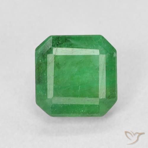 Esmeralda lapidada em octógono de 0,48 quilates, 4,6 x 4,6 mm da Colômbia, Photo A