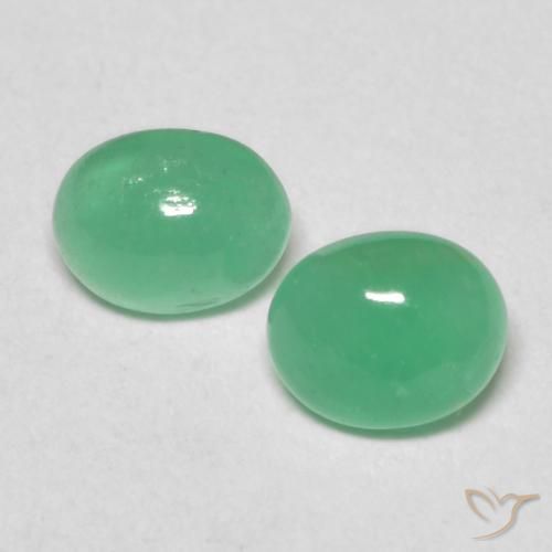 0.72ctw Natural trevo verde Esmeralda, oval, Translúcido