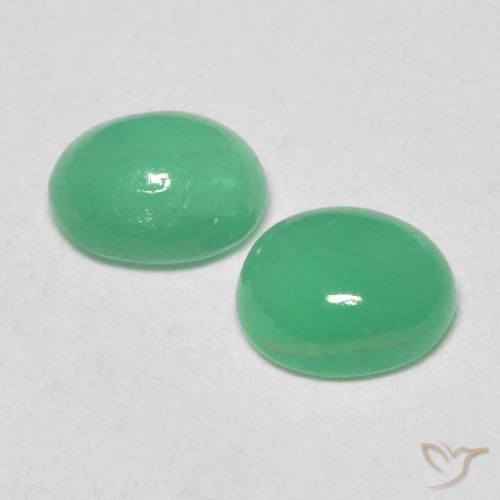 Pedras preciosas de Esmeralda trevo verde natural de 0.72 ct, oval, Translúcido