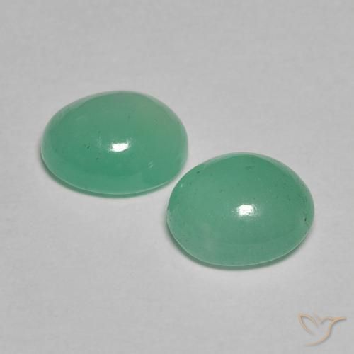 Pedras preciosas de Esmeralda Verde claro médio natural de 1.77 ct, oval, Translúcido