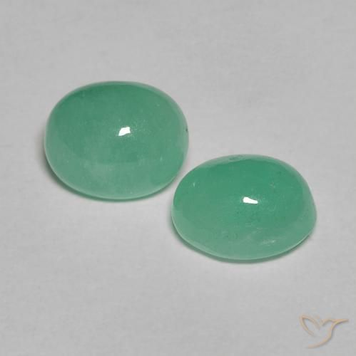 Pedras preciosas de Esmeralda Verde claro médio natural de 1.63 ct, oval, Translúcido