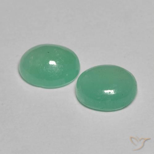Pedras preciosas de Esmeralda Verde claro médio natural de 1.41 ct, oval, Translúcido