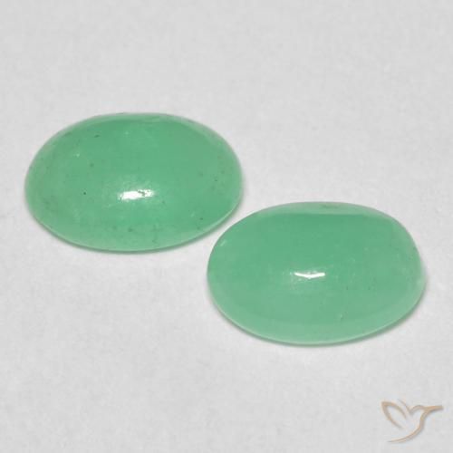 Pedras preciosas de Esmeralda Samambaia verde natural de 0.99 ct, oval, Translúcido