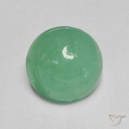 Esmeralda Verde claro fresco Natural 1.27ct, Redondo, Translúcido