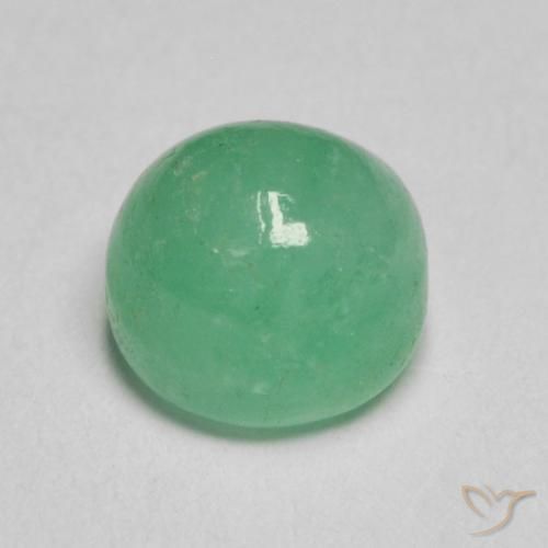 Esmeralda Verde claro fresco Natural 1.27ct, Redondo, Translúcido