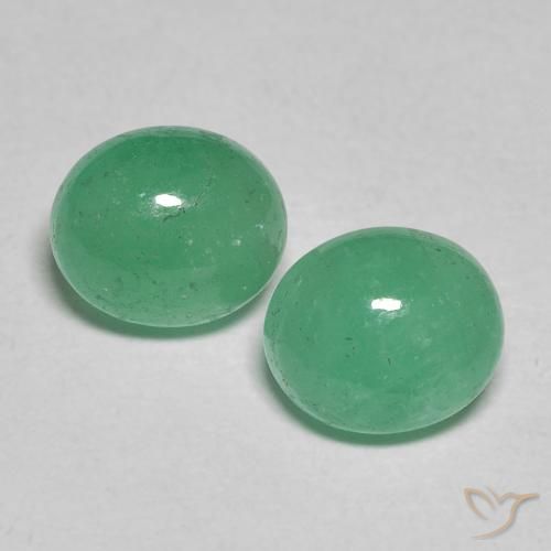 1,83 quilates cabochão oval esmeralda, 6,4 x 5,5 mm da Colômbia, Photo A